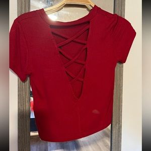 Red crop top